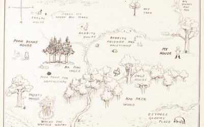 EH Shepard’s original map of Hundred Acre Wood