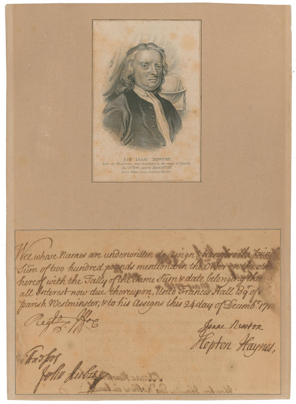 Sir Isaac Newton autograph