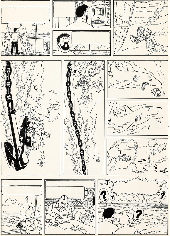 Herge's original Tintin artwork