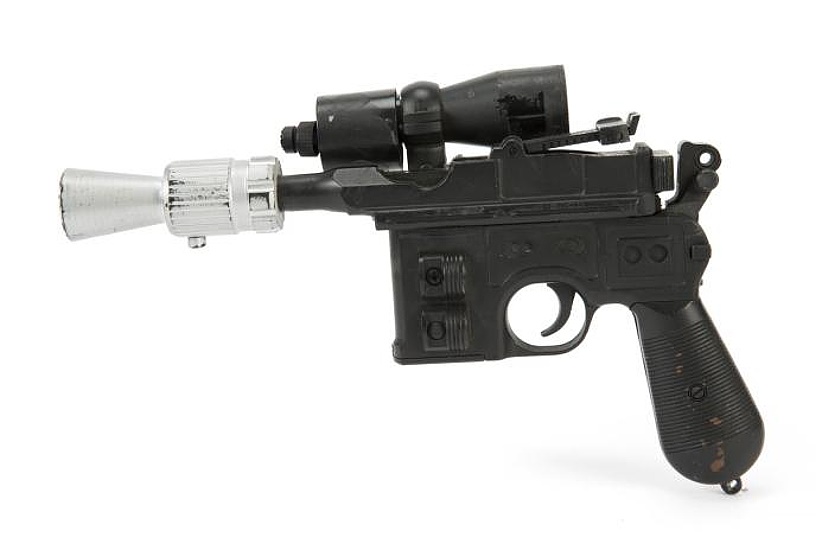 Han Solo's blaster, built using a model of a German Mauser C96 Broomhandle pistol 