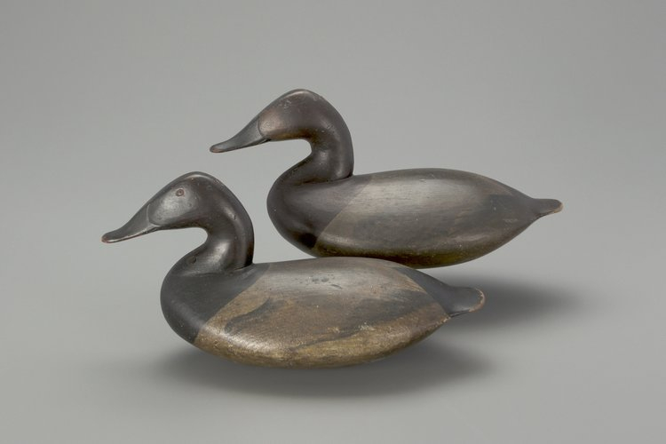 Rigmate canvasback decoy pair