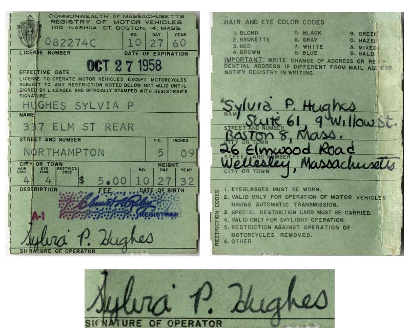 Sylvia Plath Driving License 