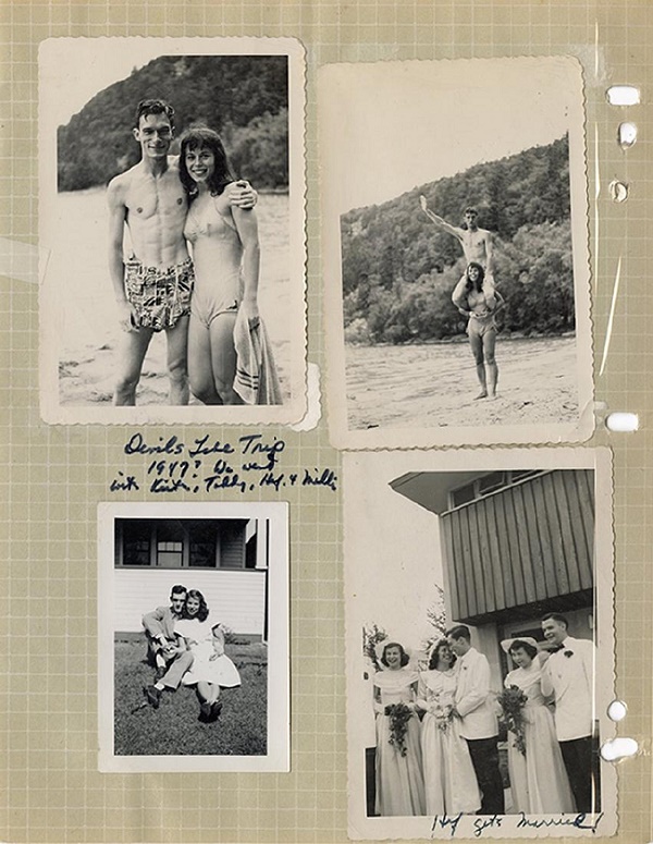 The archive includes photographs of Hefner with his friends and his first wife Millie 