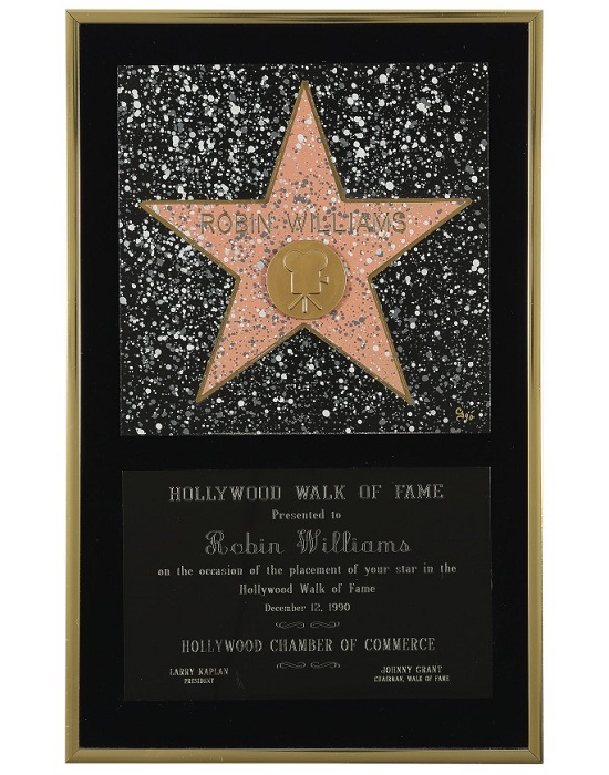 Robin Williams' Hollywood Walk of Fame plaque, presented to him in 1991 