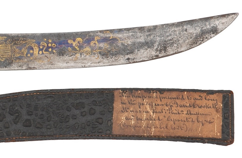 Davy Crocket's engraved Bowie knife