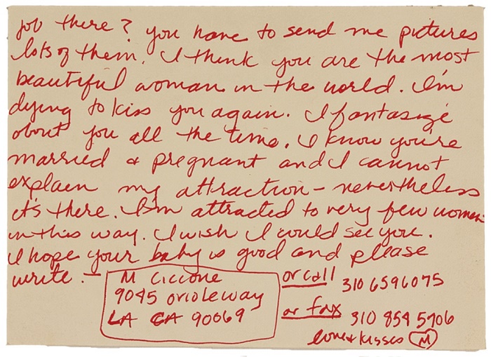 Madonna was eager to hear back from Cazalet, and included her address, phone number and fax number in the note 