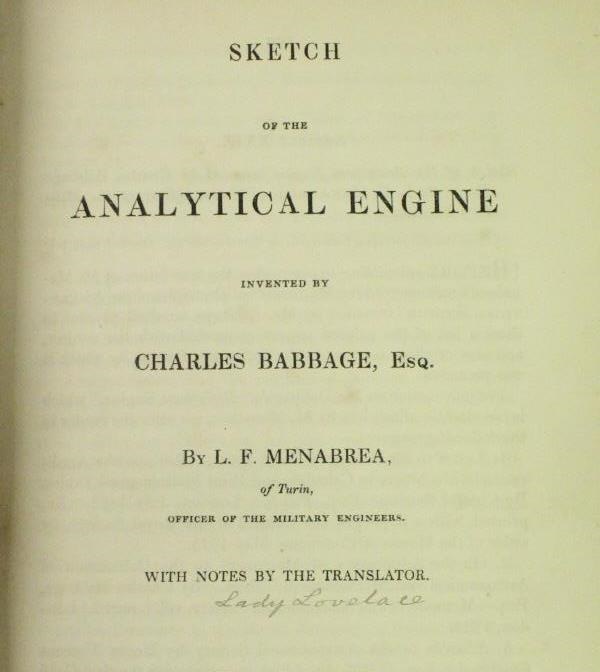 The paper was originally published in 1843, although Lovelace's identity as the translator was only revealed in 1848