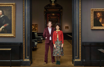 Wes Anderson and Juman Malouf at the Kunsthistorisches Museum in Vienna