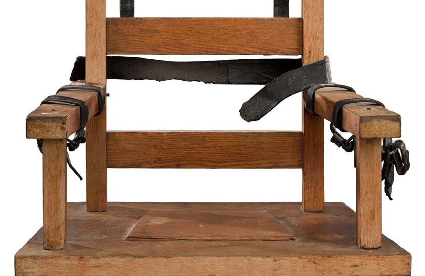 Although many electric chair offered for sale are movie props, this one is believed to be the genuine article