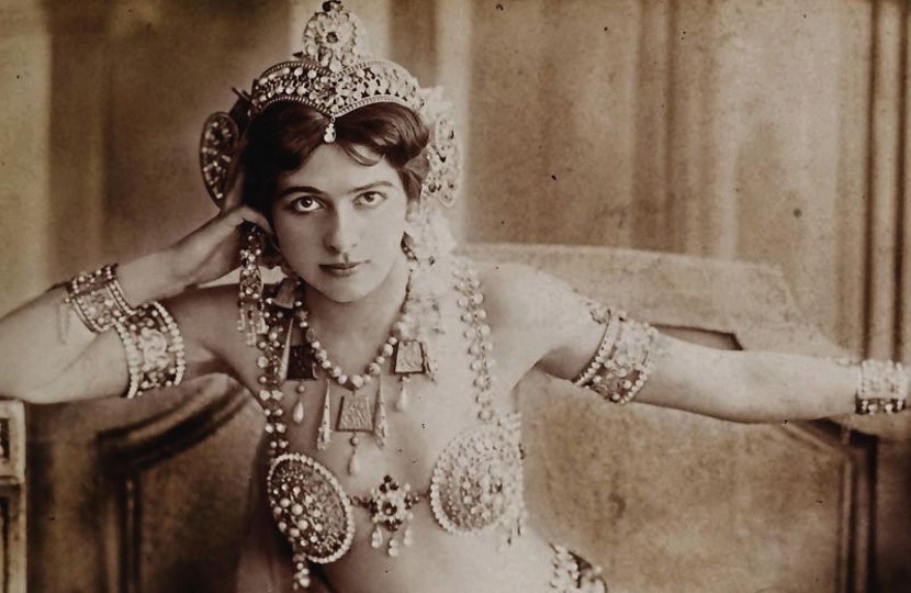 Mata Hari, the famous exotic dancer and courtesan who was executed as a spy in France during WWI