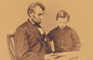 The iconic portrait of Abraham Lincoln and his son Tad, taken in February 1864