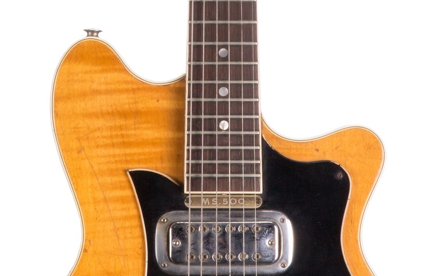 The 1963 Maton Mastersound MS-500 electric guitar played by George Harrison in 1963