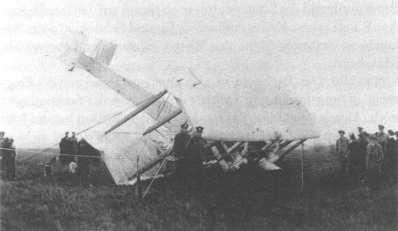 Alcock and Brown's plane, after it crash-landed in Derrygilmlagh Bog