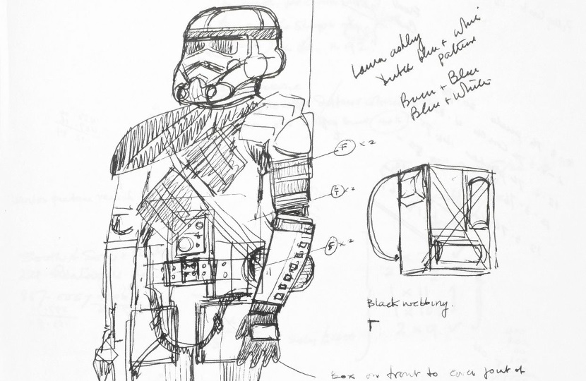 John Mollo's original Star Wars sketchbooks will be offered for sale in London on December 11