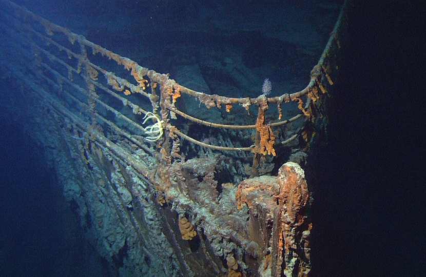 The sunken bow of the Titanic 