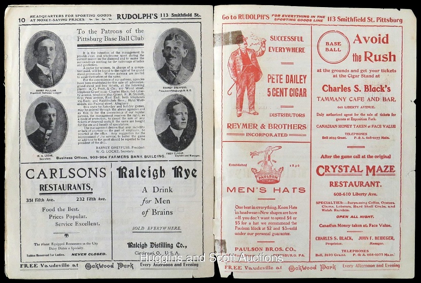 1903 World Series Game Three Program (Boston Americans).