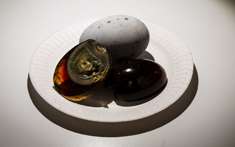 Chinese 'century eggs' are preserved for several months before being eaten