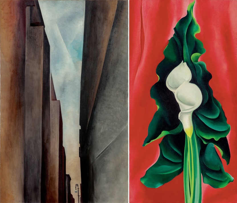 Georgia O’Keeffe's 'A Street (1926), and 'Calla Lilies on Red'