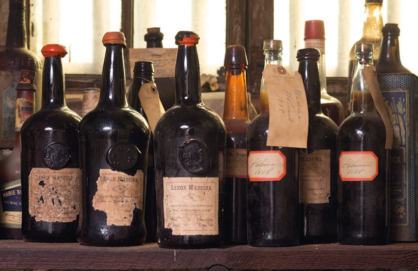 The bottles of Madeira had originally been imported to the U.S in 1796 - and remain perfectly drinkable to this day.