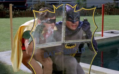 Batman always had the Bat-shield handy, although nobody knows where he kept it...