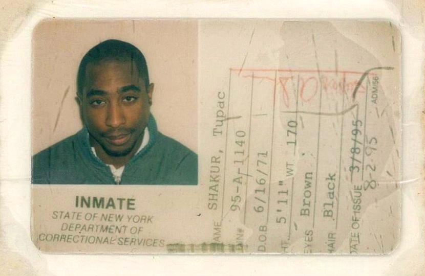 Tupac Shakur carried the I.D card during his nine month sentence at the Clinton Correctional Facility