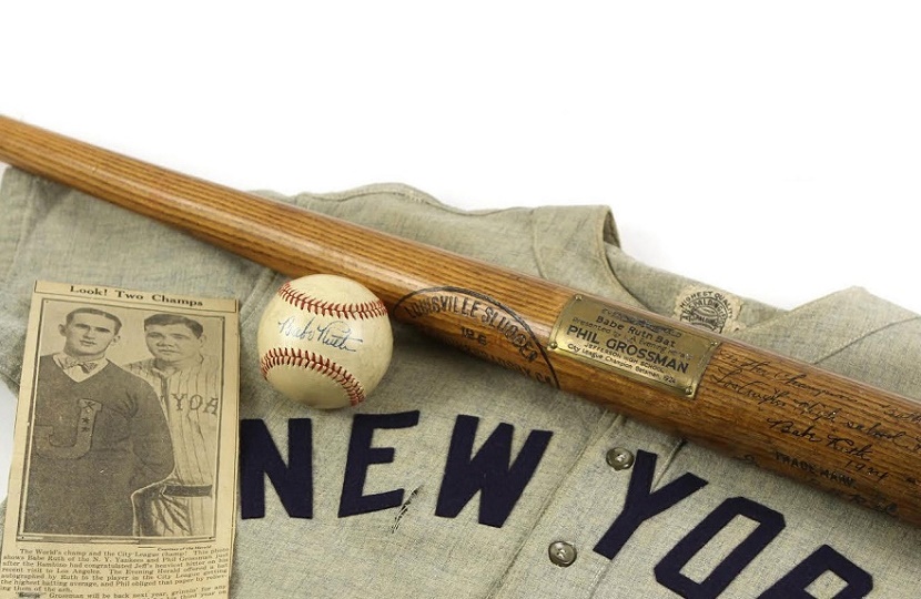 Babe Ruth Game Used Jersey Bat and Original Yankees Stadium 