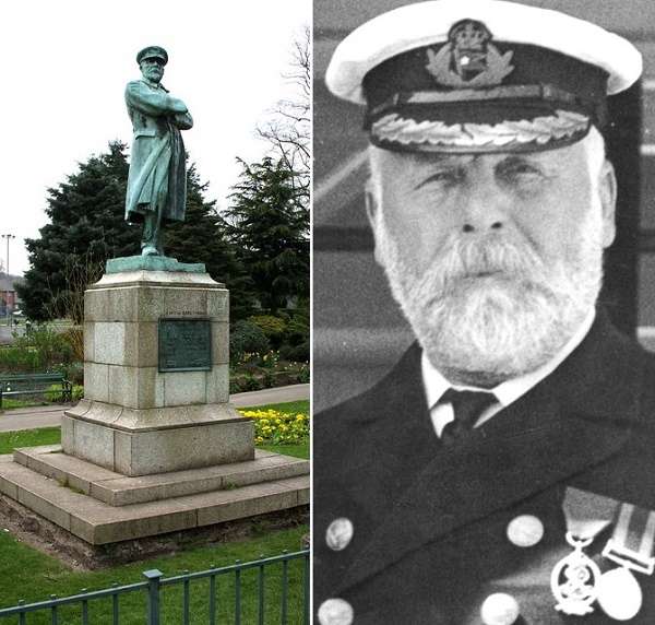 Captain Edward Smith is remembered by a statue in his home county of Staffordshire 