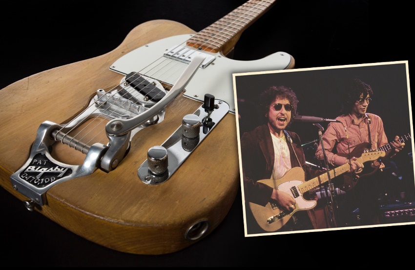 Bob Dylan and Robbie Robertson stage-played guitar