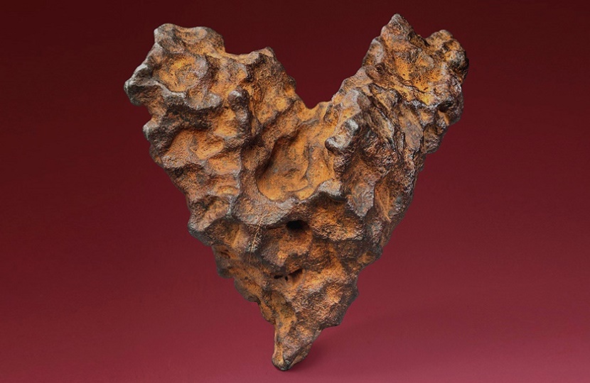 The unique shape of the meteorite has earned it the nickname 'The Heart of Space' 