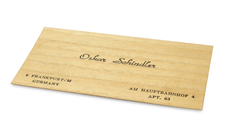 Oskar Schindler's business card, circa 1950s