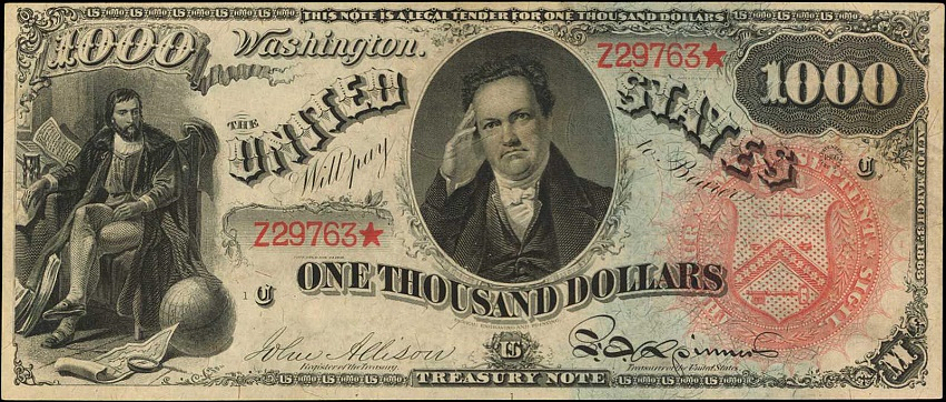  The 1869 $1000 'Rainbow' Legal Tender Note, est: $1.5 - $2.5 million