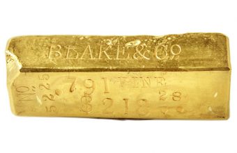 A Blake & Co. Gold Ingot recovered from the wreck of the SS Central America