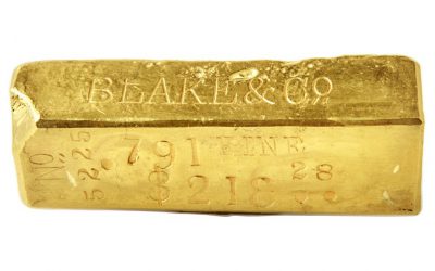 A Blake & Co. Gold Ingot recovered from the wreck of the SS Central America