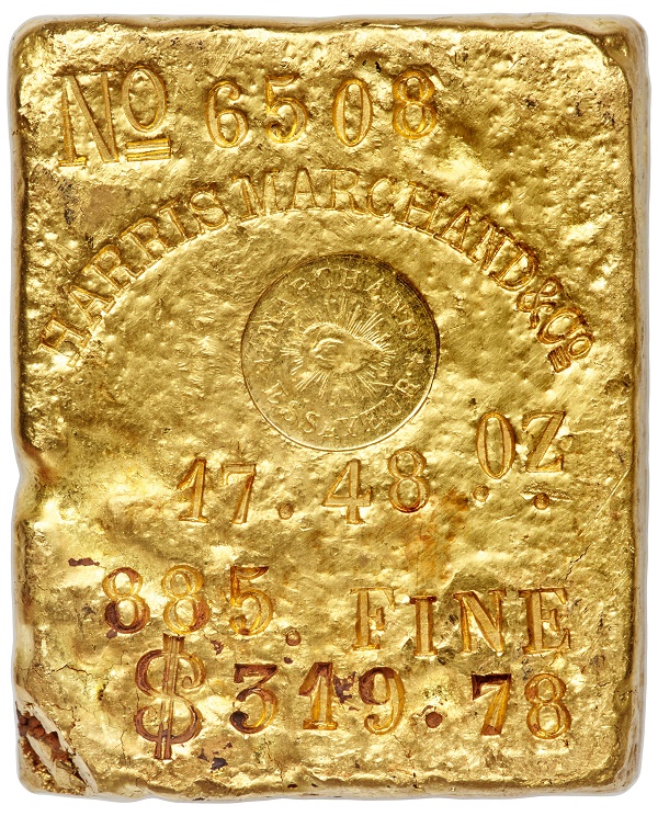 A Harris, Marchand & Co. Gold Ingot from the SS Central America