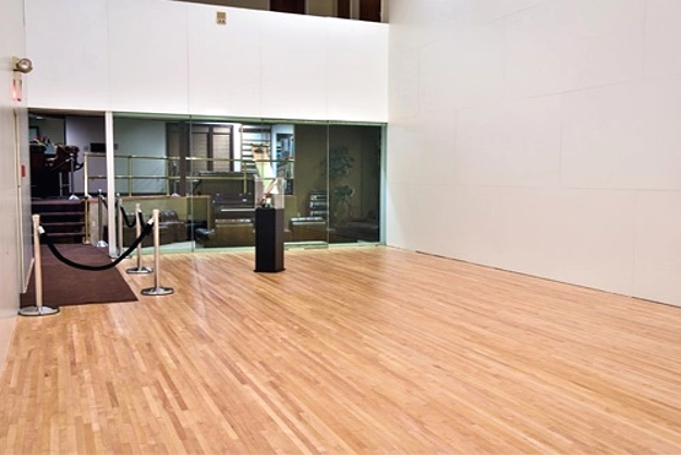 The Graceland racquetball court, restored to its original condition in 2017