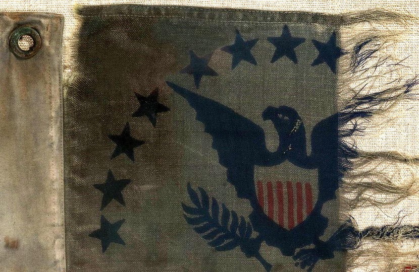 A US Coastguard flag flown during the WWII Normandy Invasion