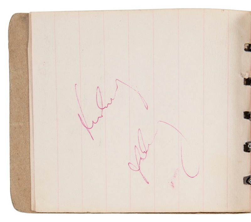 President Kennedy signed the autograph book at approximately 11.20, around an hour before his death.