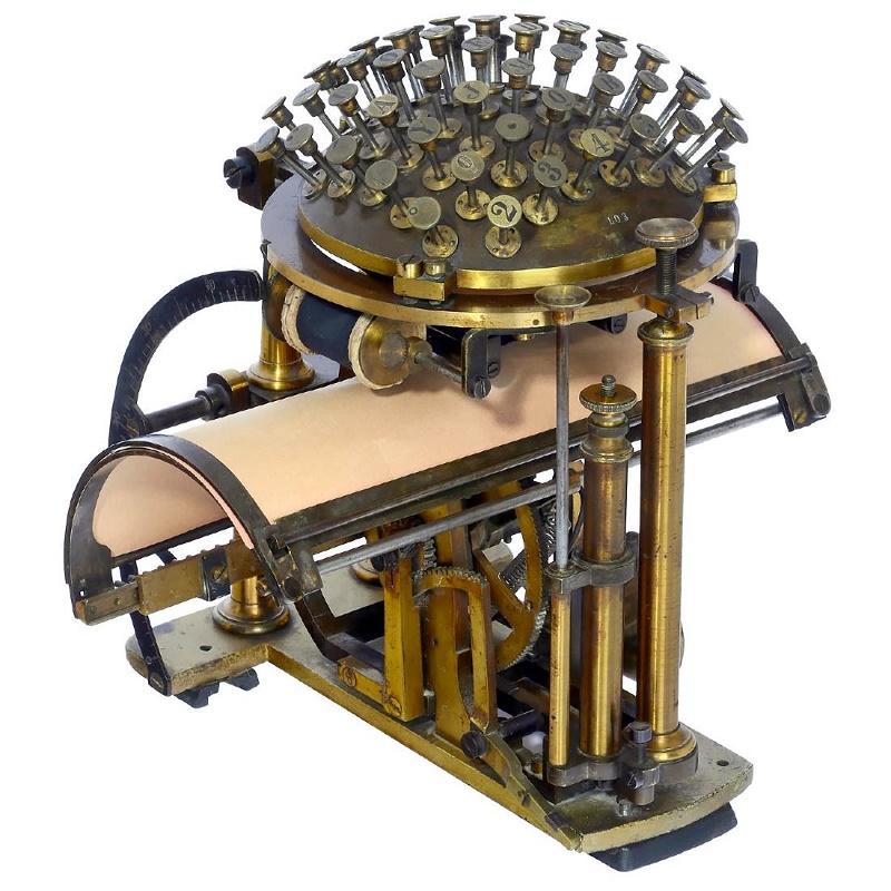 The Hansen Writing Ball, designed in 1867, was the world's first commercially-available typewriter