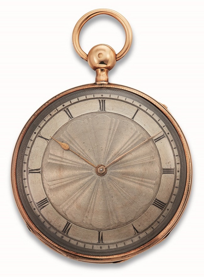 Edgar Allen Poe's 18k gold key-wound quarter repeating open-face pocket watch, circa 1840-1841