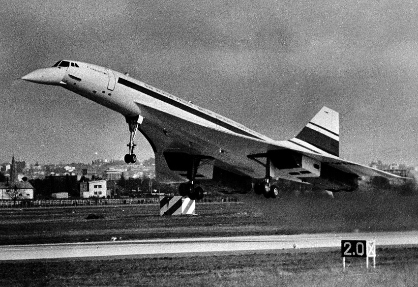 Concorde takes off on its maiden test flight in 1969.