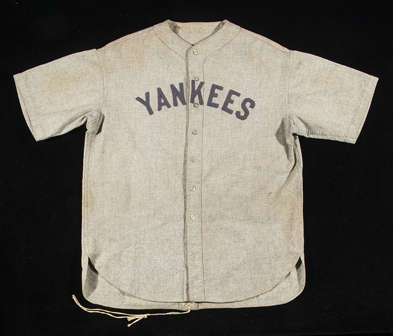 The jersey was worn by Ruth circa 1928-1930, and is one of only six Babe Ruth Yankees jerseys known to exist.