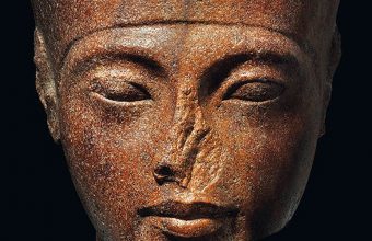 The sculpture of Tutankhamen's head up for action at Christie's