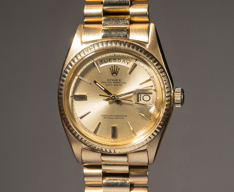 Jack Nicklaus’ Rolex Day‐Date Reference 1803 in yellow gold (Image: Phillips) 