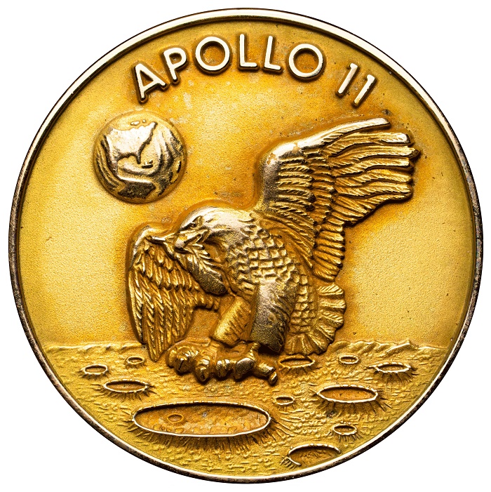 Just three 14k gold Robbins medals were made for the Apollo 11 crew and flown to the lunar surface and back.