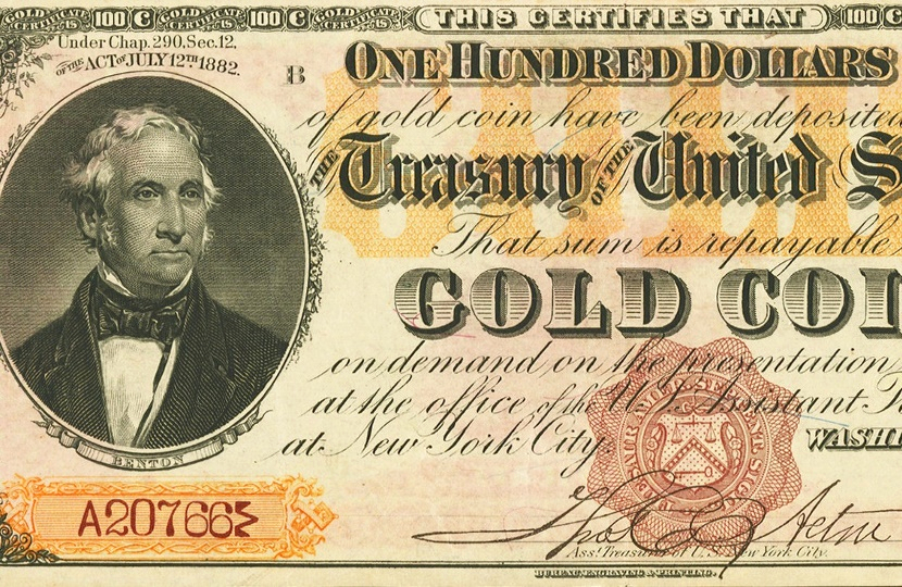 1882 $100 Gold Certificate worth $1 million up for auction