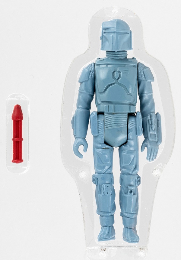 The prototype figure is one of less than 40 known to exist, and comes with its original spring-loaded rocket.