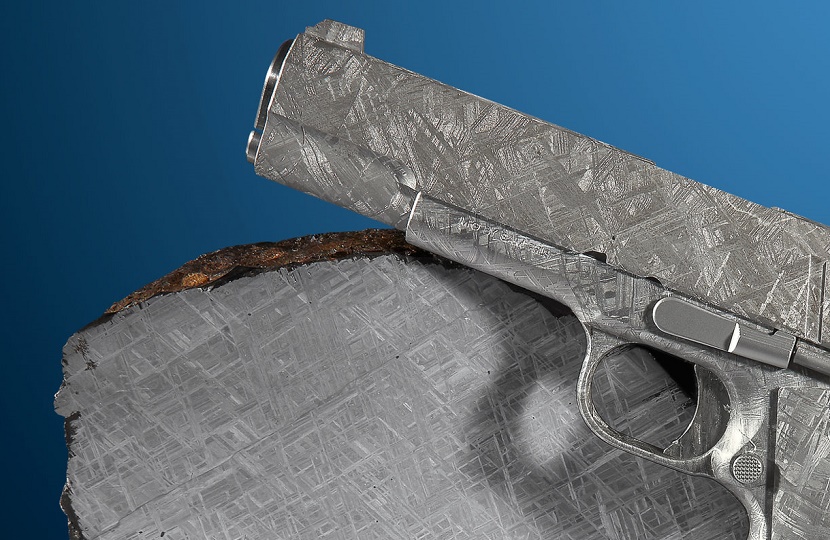 A pair of pistols carved from a meteorite will be offered at Heritage Auctions on July 20