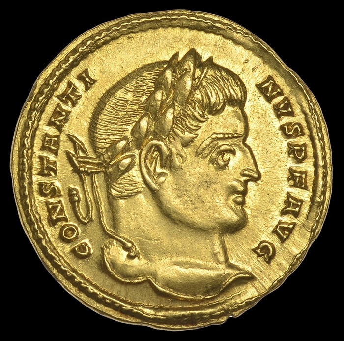 The Constantine I Solidus, circa 313-315, is the first of its kind ever discovered in Britain.