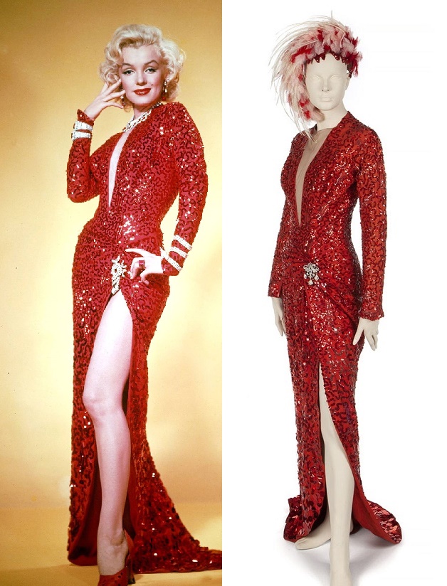 Marilyn Monroe's red evening gown, as worn on-screen in Gentlemen Prefer Blondes