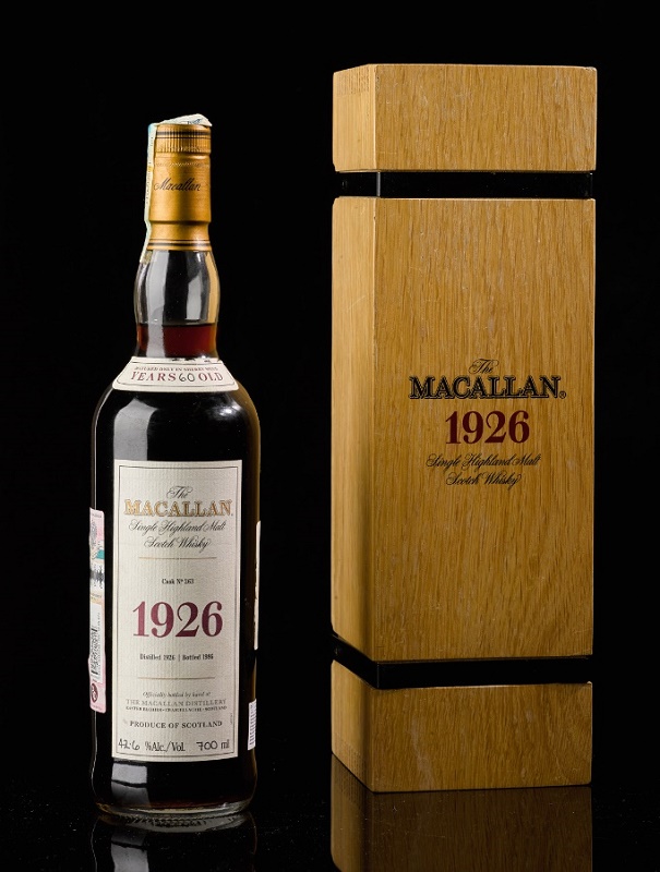 The Macallan 1926 60 Year Old, dubbed the 'Holy Grail of Whisky', estimated at £350,000 - £500,000.